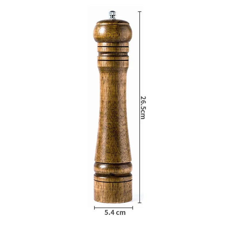 Oak Wood Pepper & Spice Mill Grinder – Ceramic Core Set