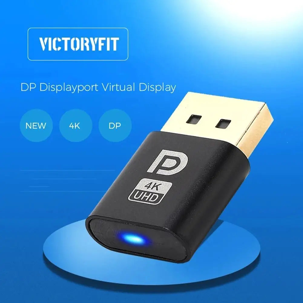 4K DisplayPort Dummy Plug | EDID Headless Virtual Display Adapter