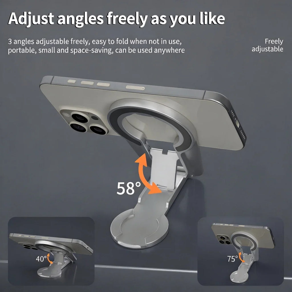 Foldable Dual Magnetic Phone Stand 360° Ring Holder for iPhone