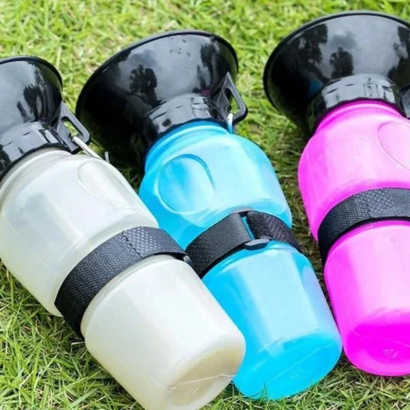 500ml Portable Pet Water Bottle & Travel Bowl for Dogs & Cats