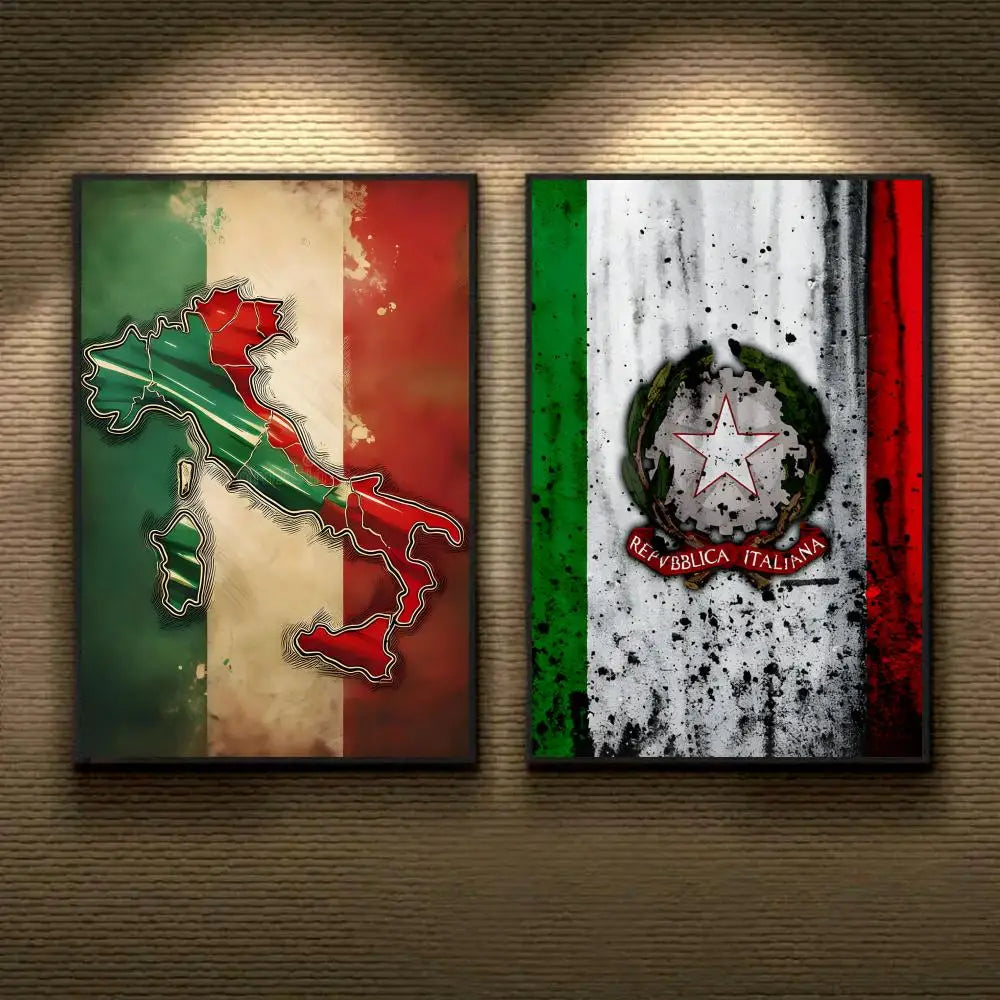 Italy Flag Wall Sticker Poster – HD Print Removable Decal