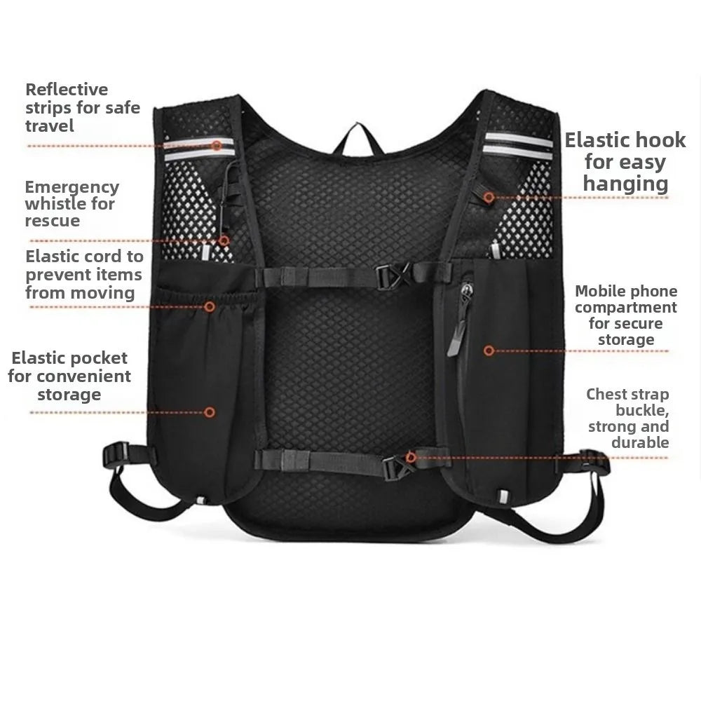 Reflective Running Hydration Vest – Ultra-Light Multi-Pocket