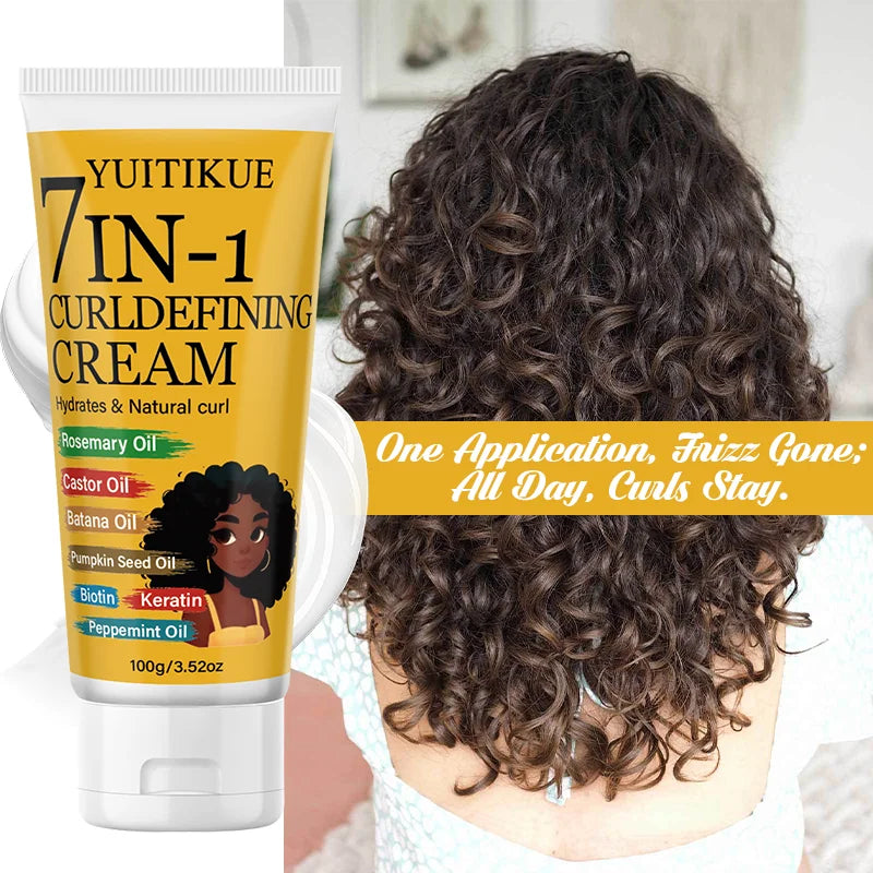 7-in-1 Curl Defining Cream | Batana Oil & Keratin Anti-Frizz