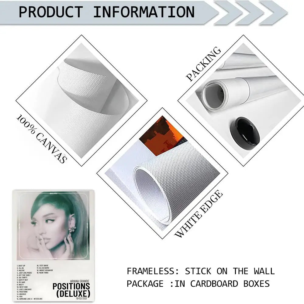 Ariana Grande Album Cover Canvas Poster | Music Wall Art
