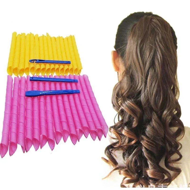 No-Heat Snail Shape Hair Rollers for DIY Spiral Curls | 30–65cm