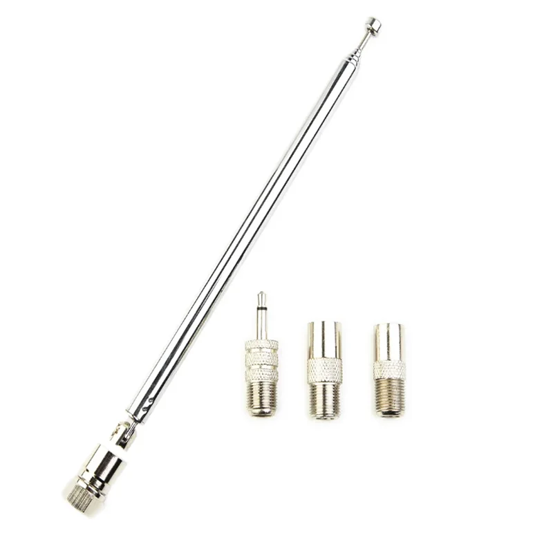 Telescopic FM DAB Radio Antenna – F-Male + 3 Adapters, 75cm