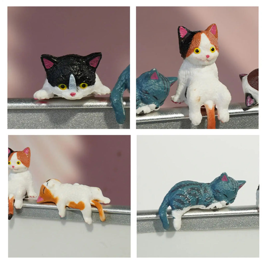 10-Piece Mini Cat Figurines Set – Dashboard & Desk Decor