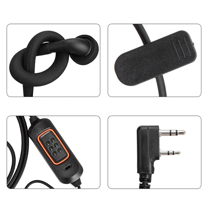 Baofeng 780 G-Shape Headset Mic for UV-5R Walkie Talkie 2-Pin