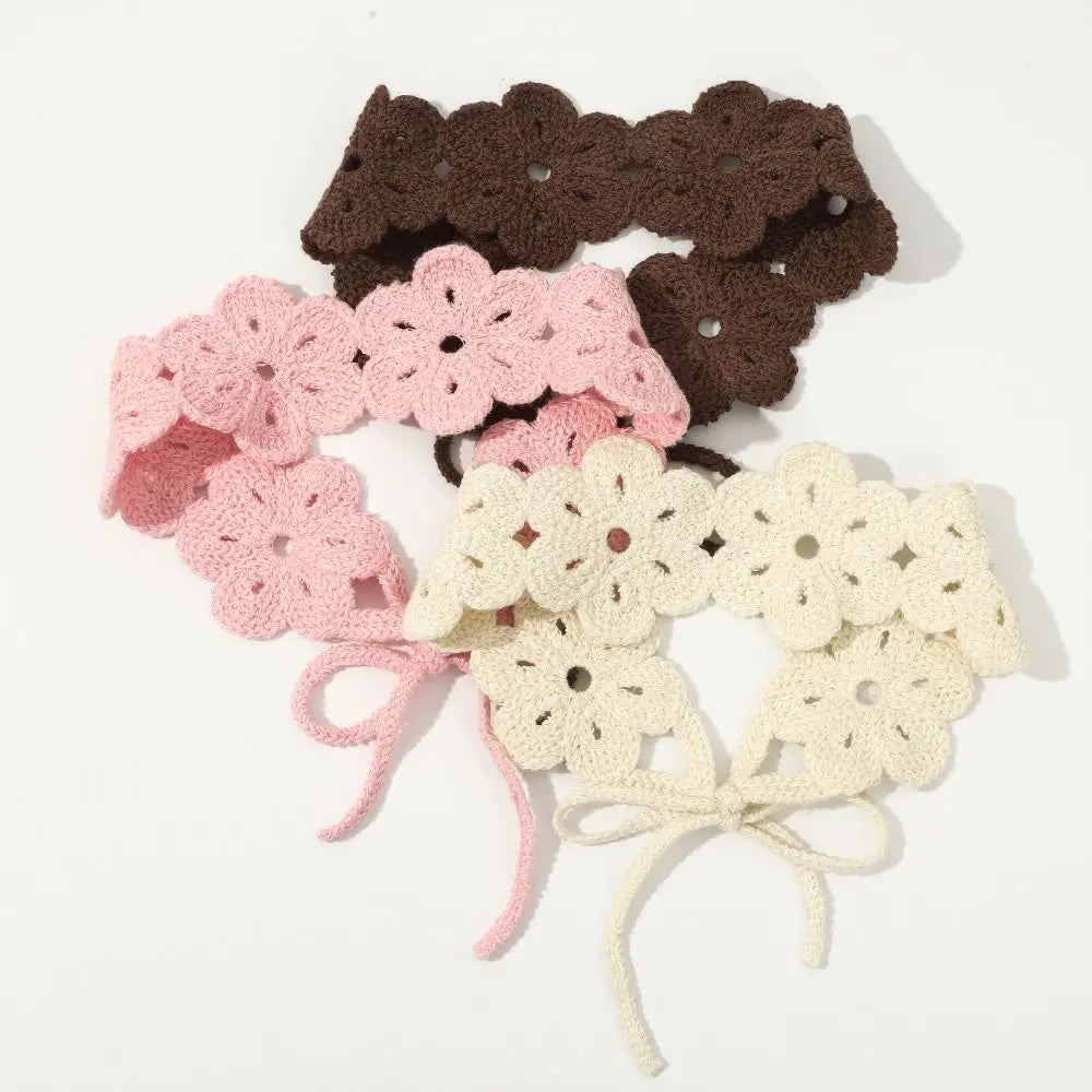 Crochet Flower Headband – Boho Floral Knit Hair Band for Women