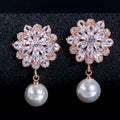 Huitan Imitation Pearl Drop Earrings – Elegant Fashion Jewelry