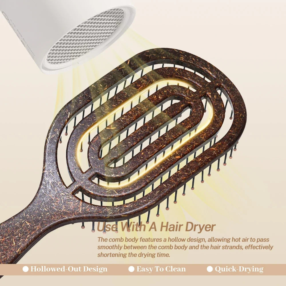 Hollow Detangling Hair Brush – Anti-Static Scalp Massage Comb