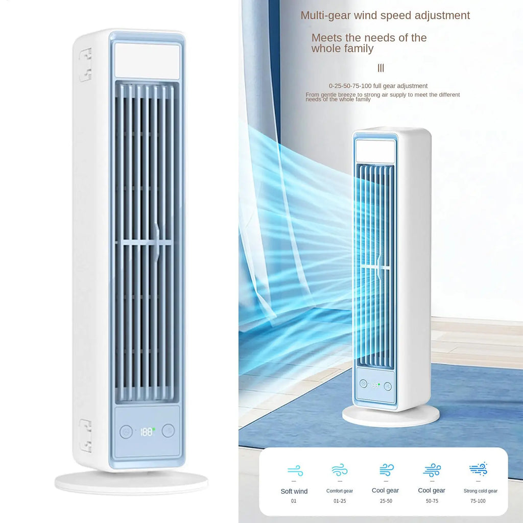 Tower Fan with Remote & LED Display – 4-Speed Portable