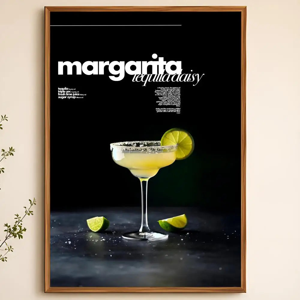 Cocktail Margarita Wall Poster – Self-Adhesive Waterproof Art
