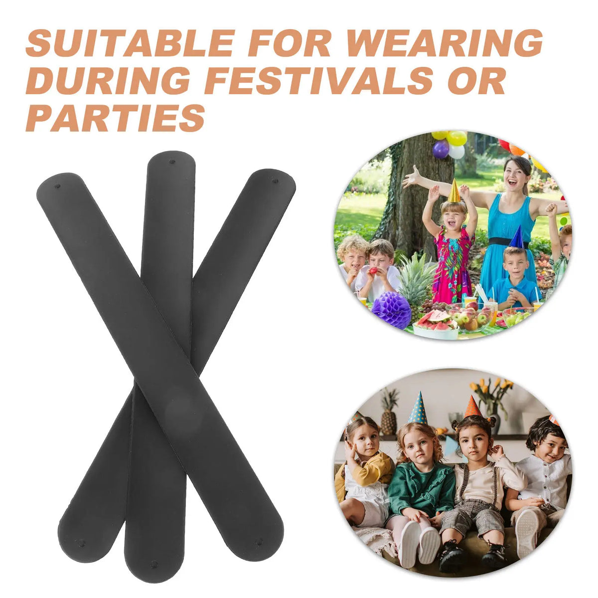 Silicone Slap Bands DIY Blank Snap Bracelets Kids Party Favors