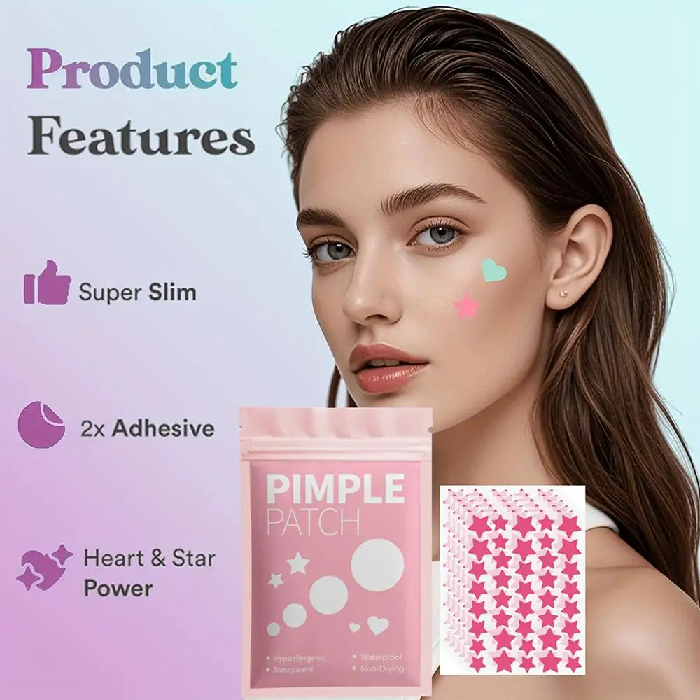 1400pcs Pink Star Hydrocolloid Acne Patches – Ultra-Thin