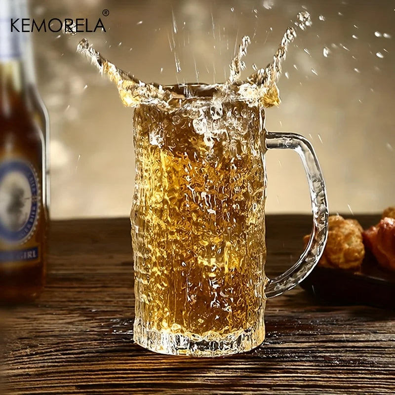 KEMORELA 400ml Frosted Glacier Pint Beer Mugs | Bar Grade Glass