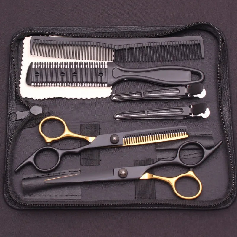 6" Stainless Steel Hair Cutting & Thinning Shears Set