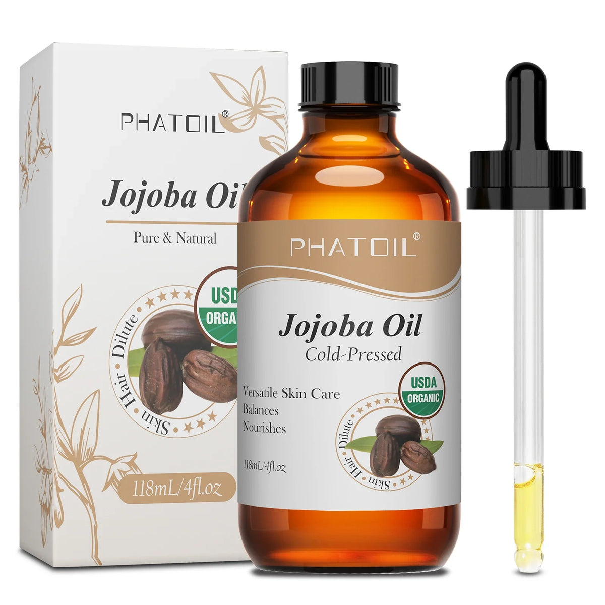 PHATOIL 118ml Pure Argan & Jojoba Oil | Cold-Pressed Carrier