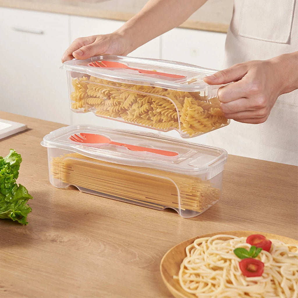 44oz Microwavable Spaghetti Cooking Box with Lid & Drainer