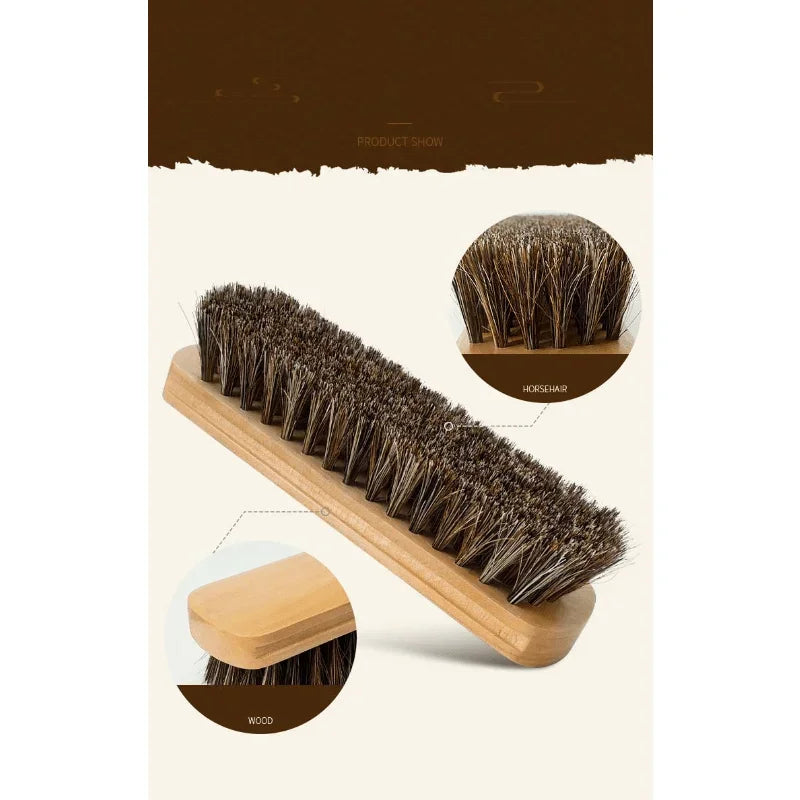 Genuine Horsehair Car Detailing Brush – Wooden Handle