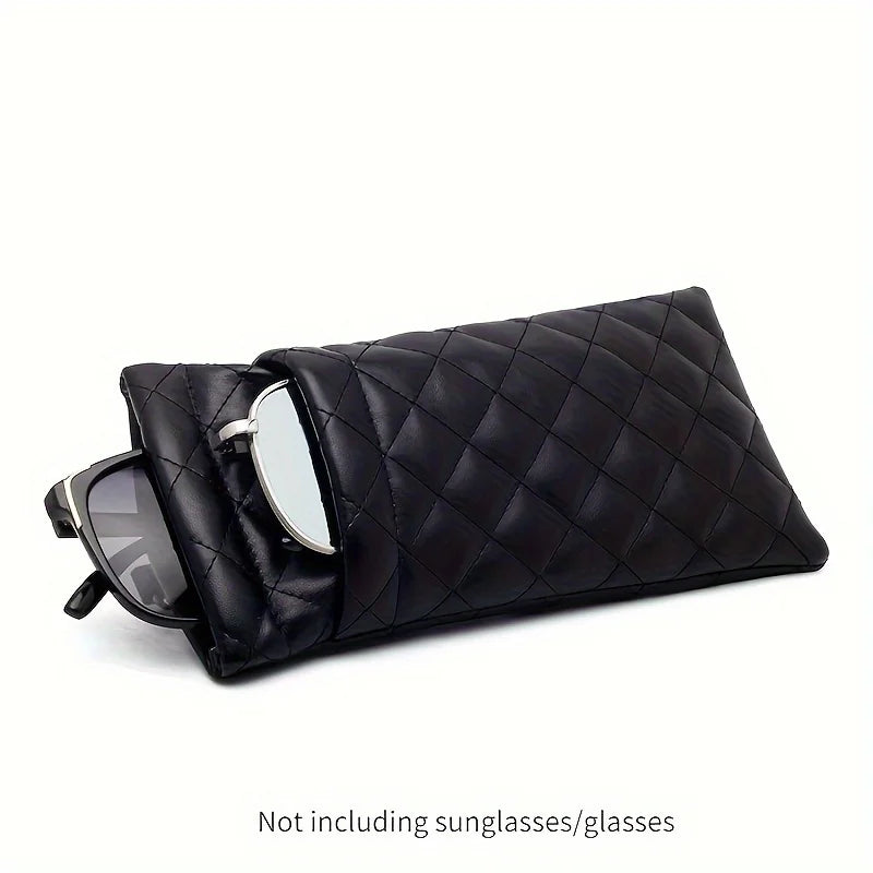 2-Pack PU Leather Glasses Case – Argyle Anti-Scratch Eyewear Bag