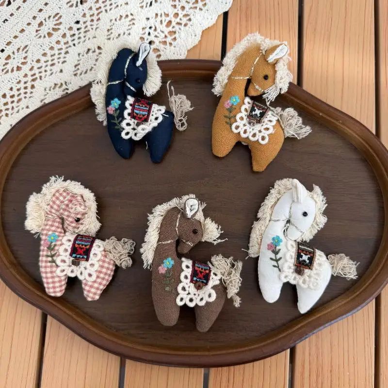 Handmade Fabric Pony Embroidery Brooch Pin – Cartoon Horse Corsage