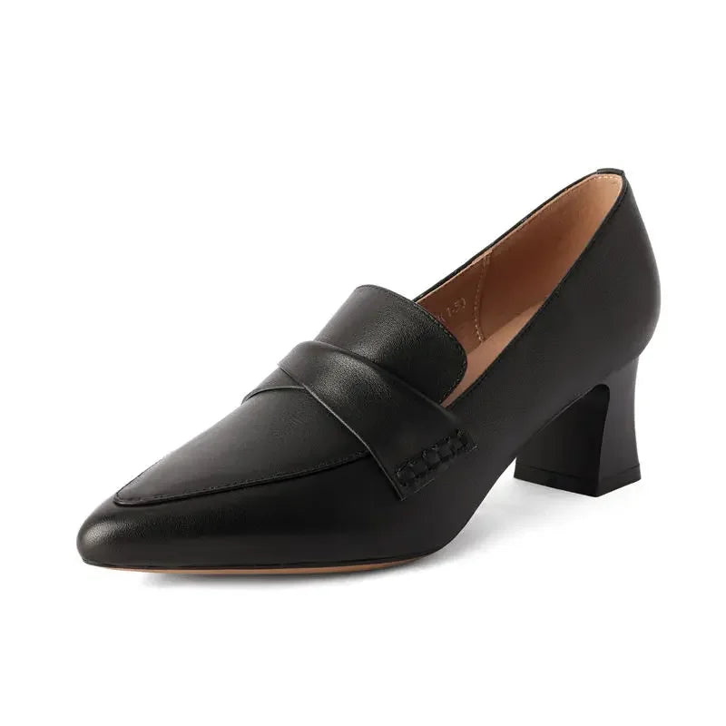 Women's Pointed Toe Square Heel Pumps – Slip-On Work Shoes