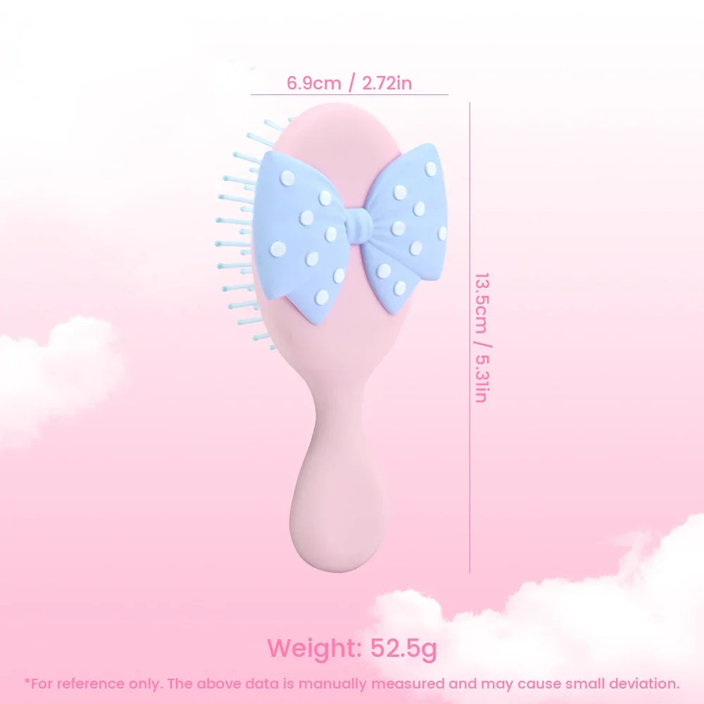 Mini Polka Dot Bow Air Cushion Hair Brush – Detangling Comb