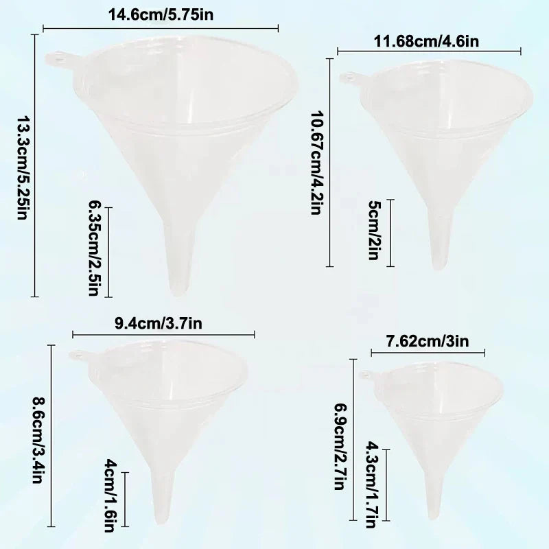 Reusable Clear Plastic Funnel Lab PP Funnels Kitchen Bottles