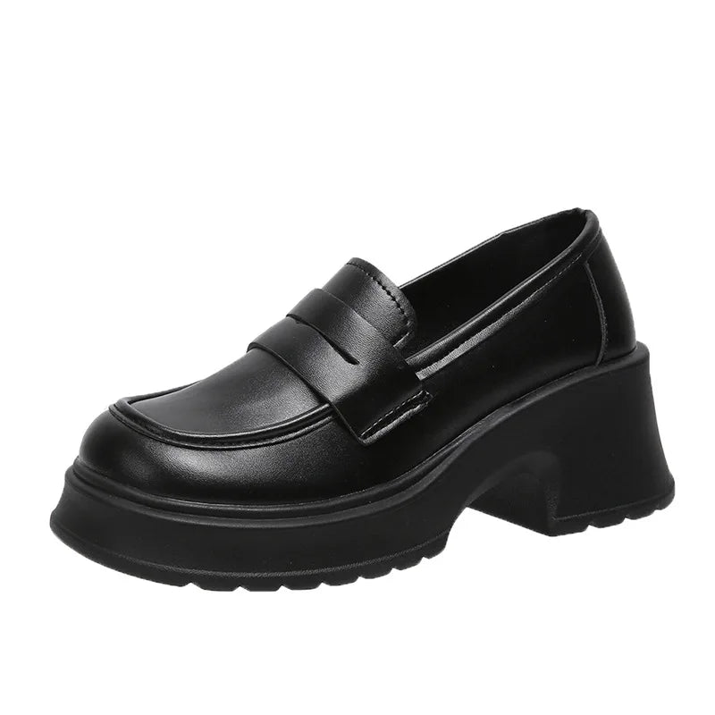 Women's Platform Mary Jane Loafers – British Slip-On Style