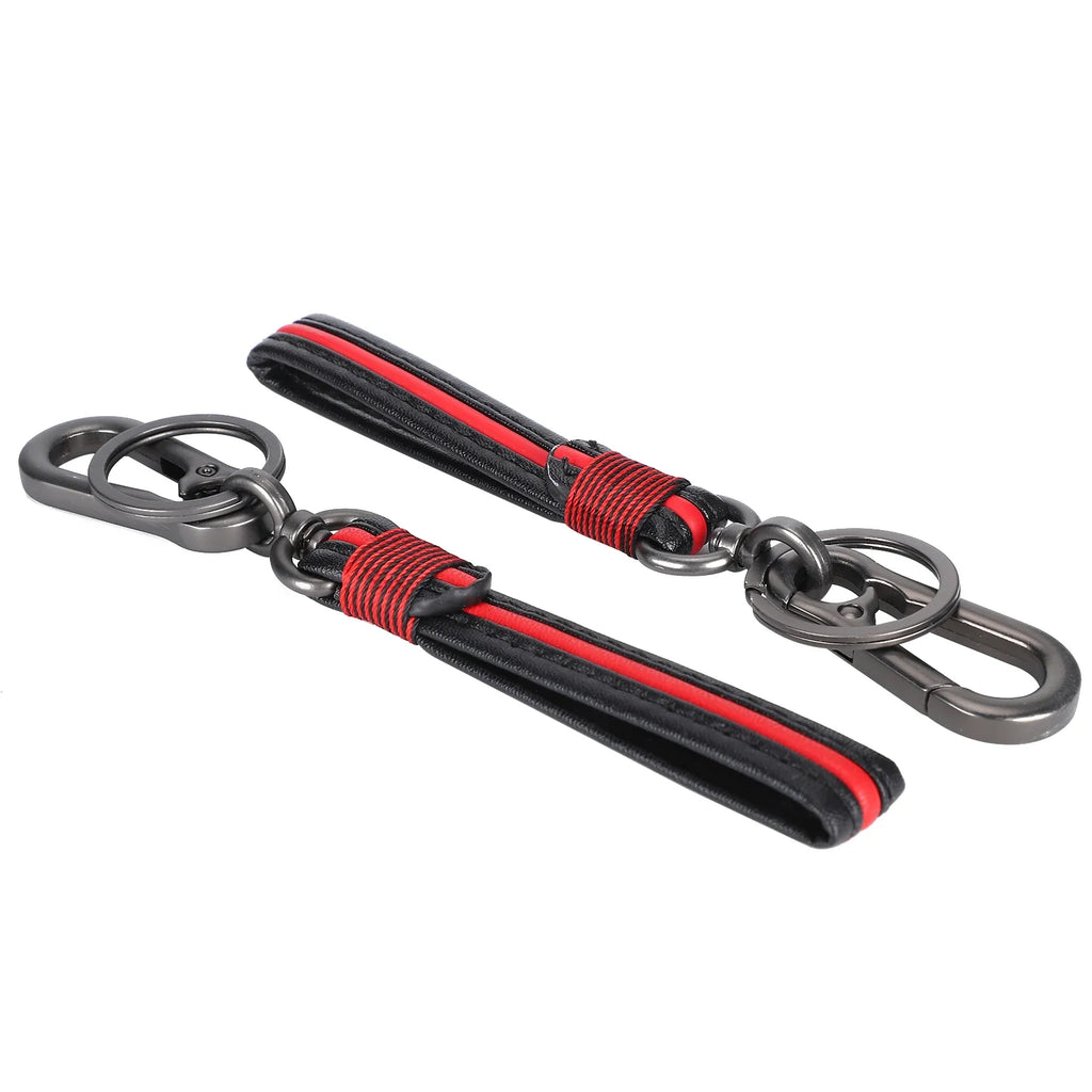Key Chain Pendant Hand Made Faux Leather Braided High-strength Alloy