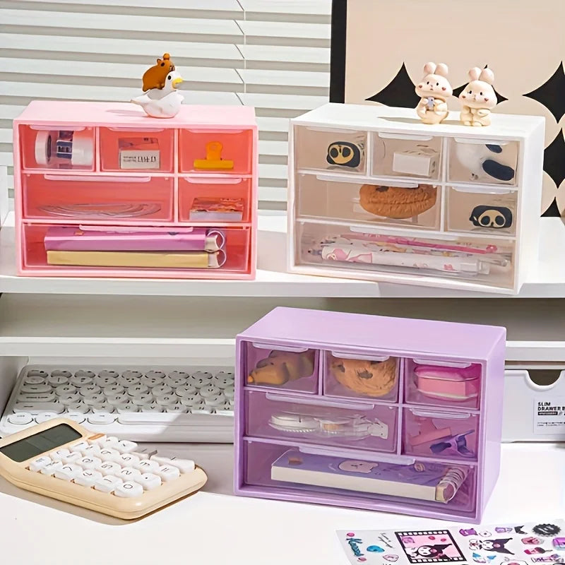 Six-compartment Drawer Storage Box Bead Small Jewelry Plastic