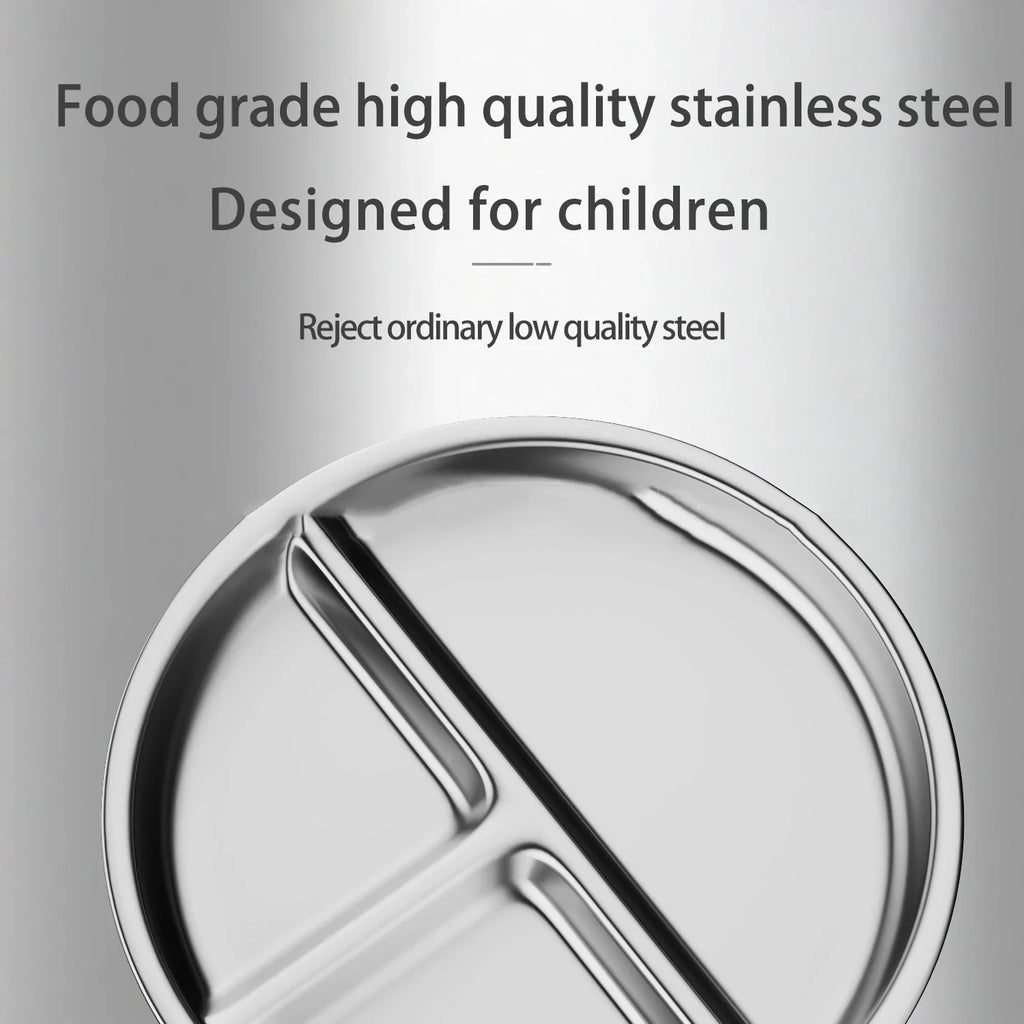 Stainless Steel Baby Suction Plate BPA-Free Silicone Base 9"