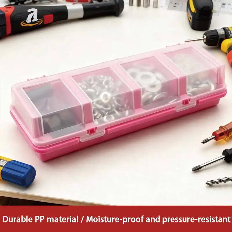 4-Compartment Screw Organizer Box – Plastic Parts Storage Bin