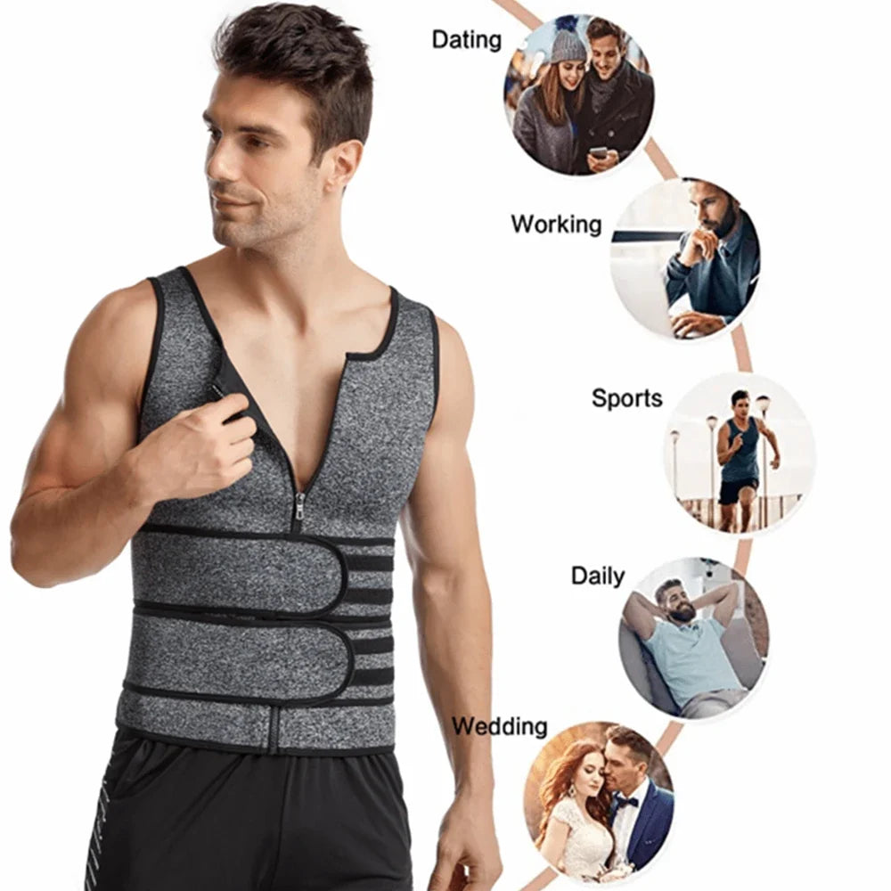 Men's Neoprene Sauna Waist Trainer Vest – Sweat & Slim