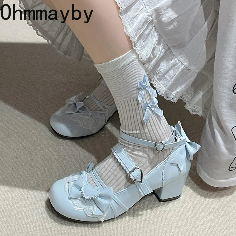 Women's Lolita Mary Jane Pumps | Butterfly-Knot Square Heel