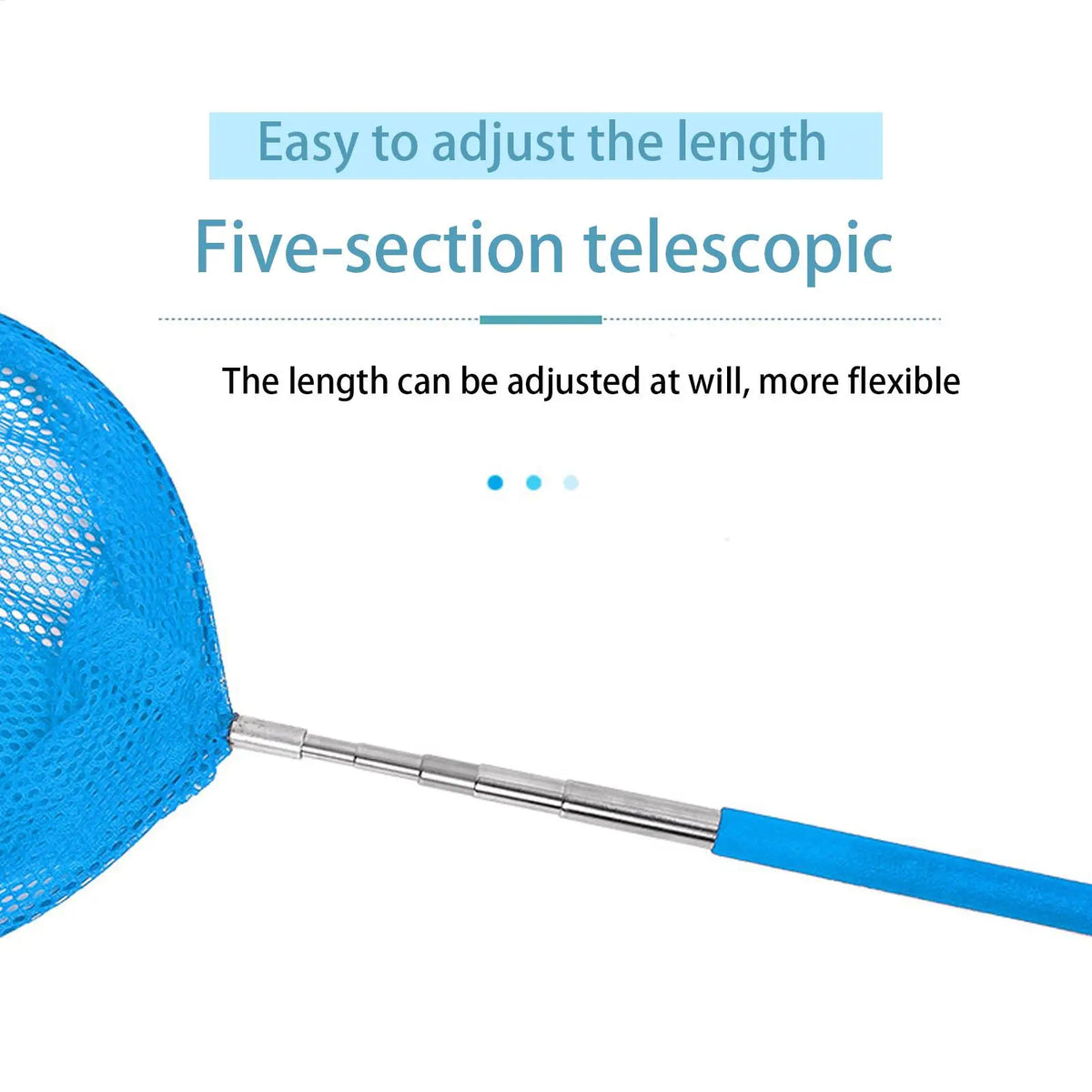 Kids Fishing Net Stainless Steel Telescopic Anti Slip Small Catcher