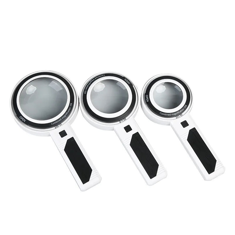 Illuminated Double Layer Lens Handheld Magnifying Glass