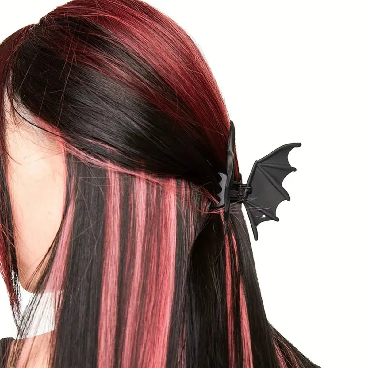 Punk Black Bat Shaped Hair Claw Clip Novelty Animal Shark Halloween