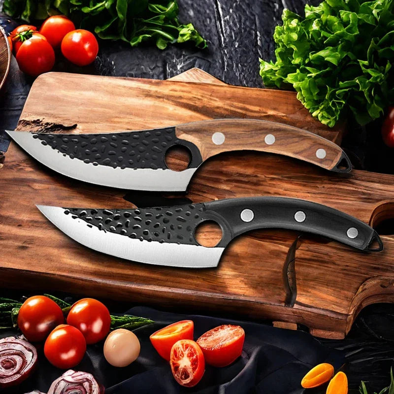 COOKCRAZE Forged Chef Knife 5Cr15 Steel Rosewood Handle & Sheath