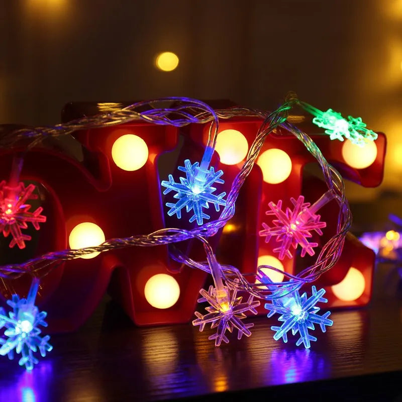Snowflake LED Christmas Garland Hanging Tree Ornaments