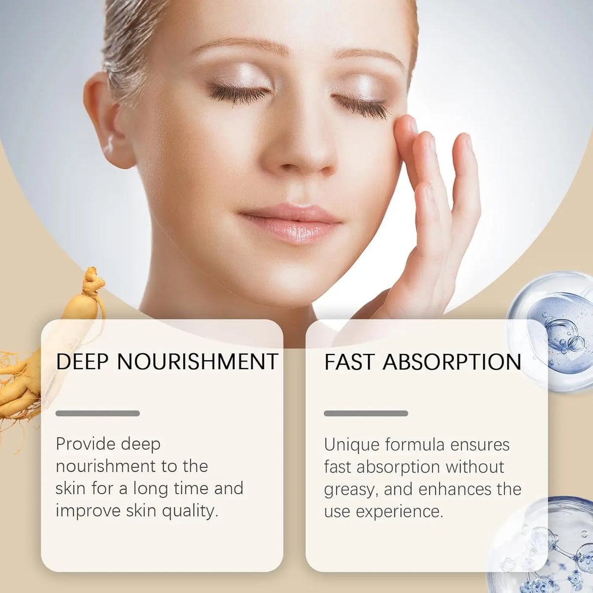 Ginseng Hyaluronic Acid Vitamin Hydra Repair Night Cream Deep