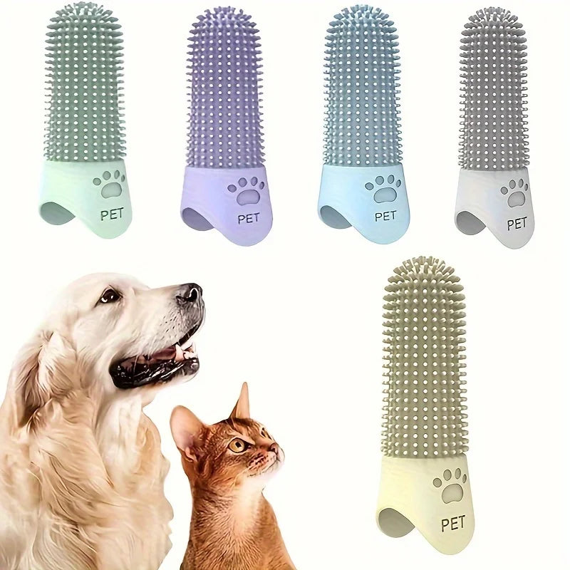 360° Silicone Finger Toothbrush for Dogs & Cats – All Breeds