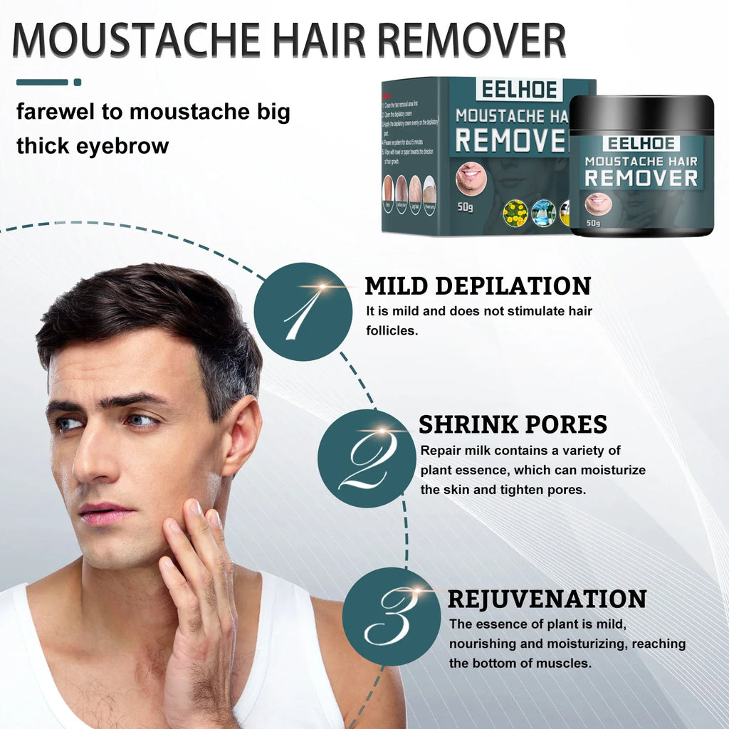 Men's Hair Removal Cream – Face, Beard, Underarms & Chest