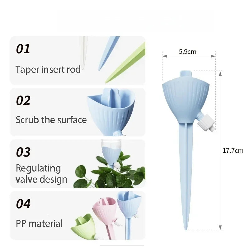 4-Pack Adjustable Self Watering Spikes | Auto Drip Irrigation