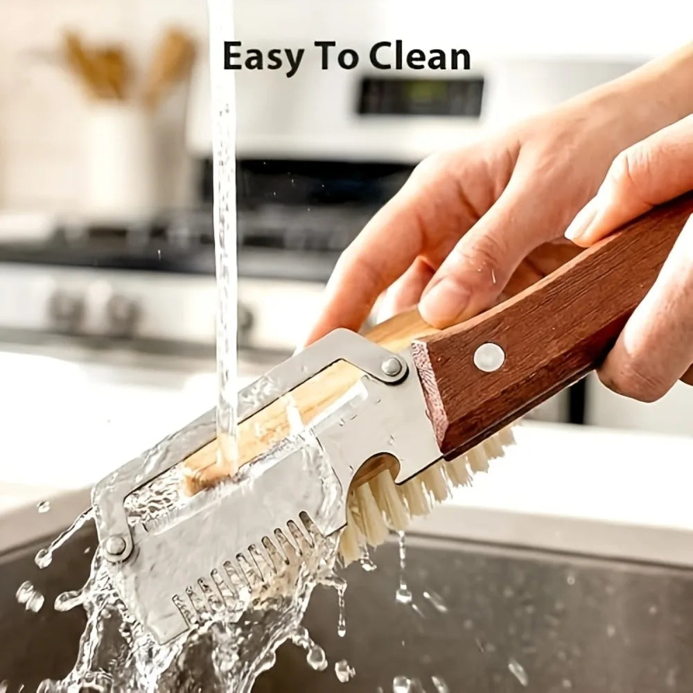 Stainless Steel Vegetable Peeler & Slicer – Wooden Handle
