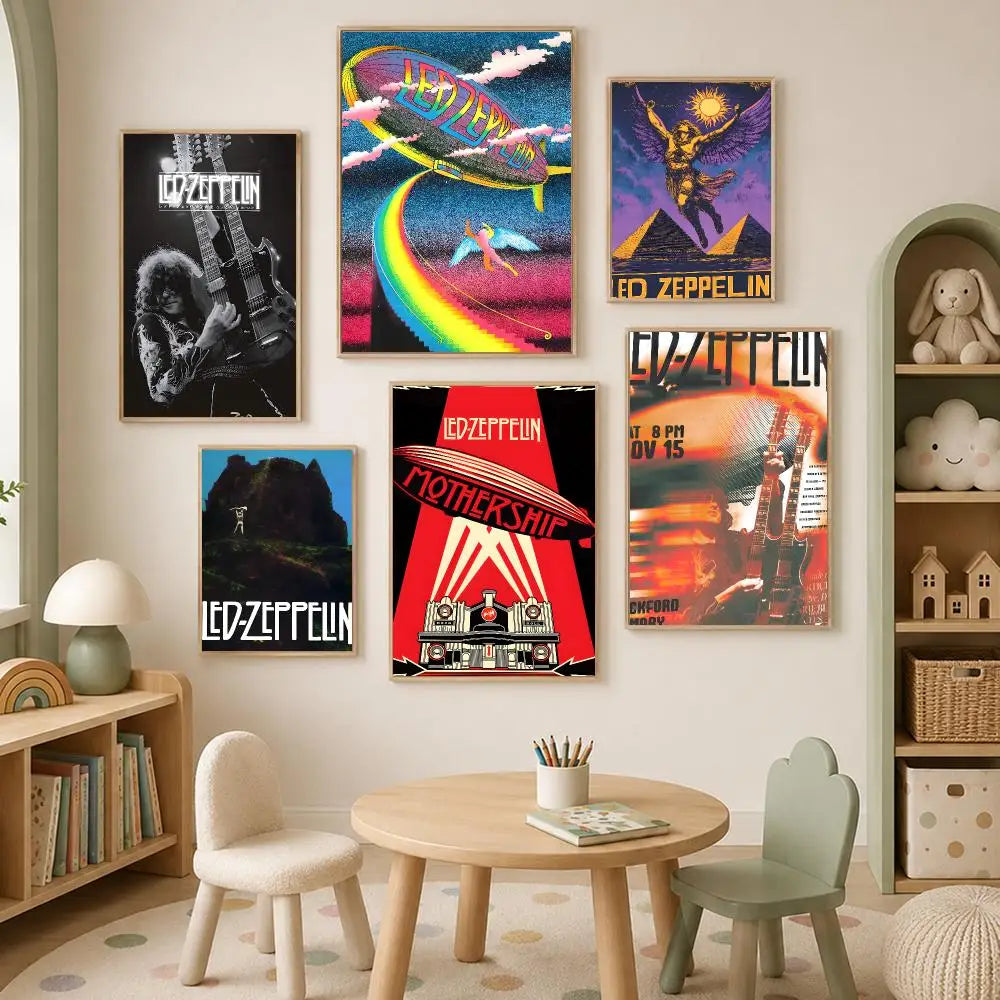 Led Zeppelin Self-Stick HD Wall Poster – Waterproof Room Decor