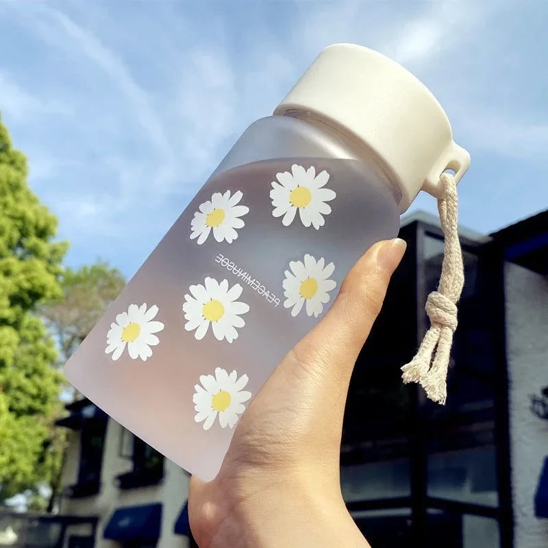 Kawaii Frosted Transparent Water Bottle | Portable Insulated Cup