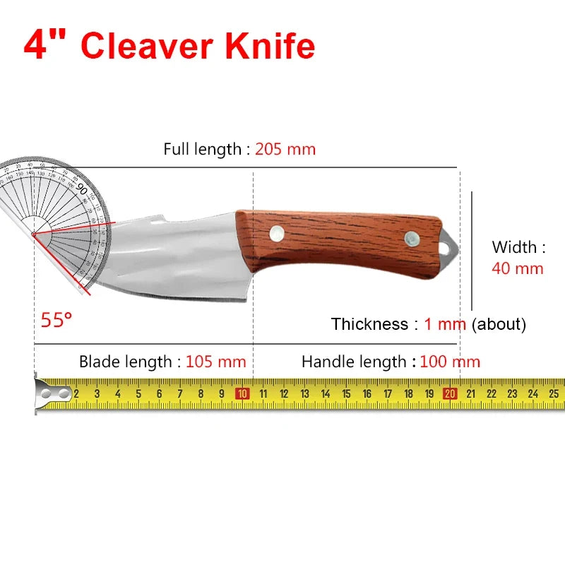 InLeung Forged Stainless Steel Boning & Cleaver Kitchen Knife