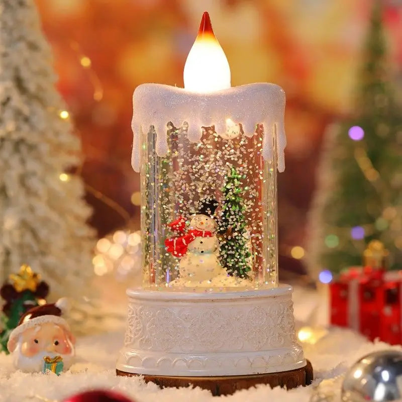 Christmas Illuminated Night Lights Decorate Desktop Snowflake Wind